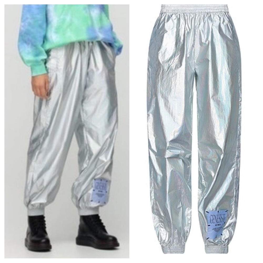 McQ Alexander McQueen Genesis II Silver Foil Jogger Pants | SMALL